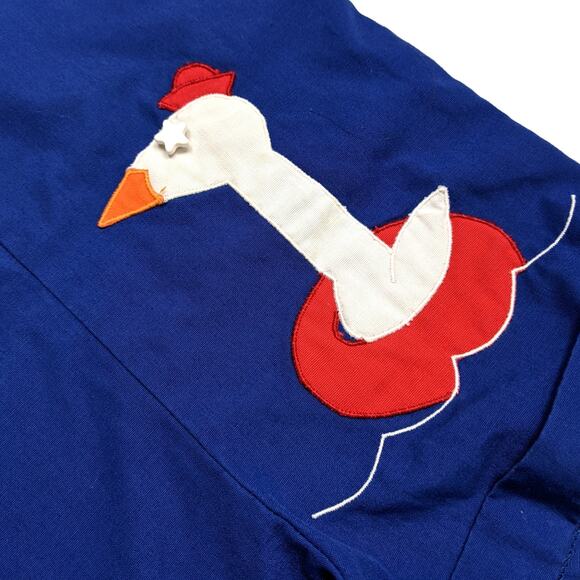 Vintage Shortalls Romper Baby Boys Sz 9-12m Duck Applique Summer - Picture 2 of 4